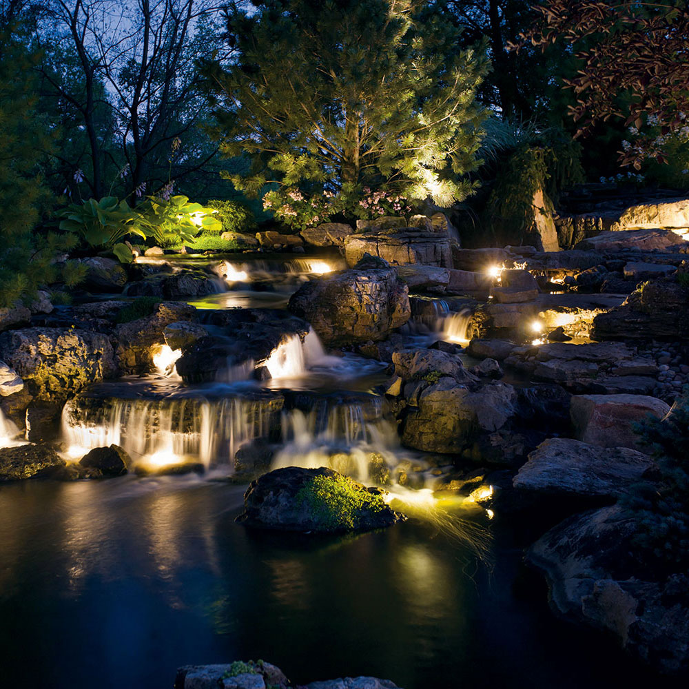 Kichler Landscape Night Rocky Waterfall